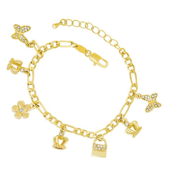 Gold plated charm bracelet - Picture 1 of 1